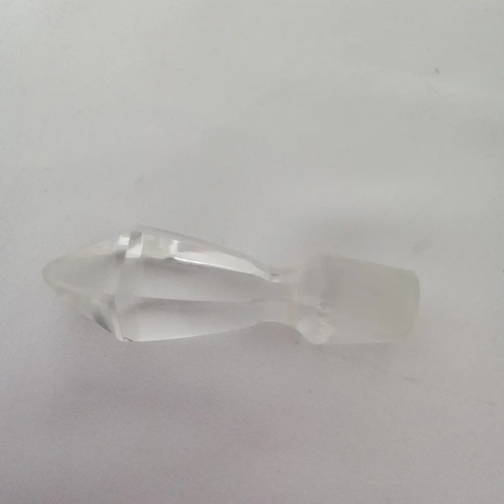 Vintage Clear Faceted Glass Crystal Decanter Stopper Pointed Diamond Top 3 Inch